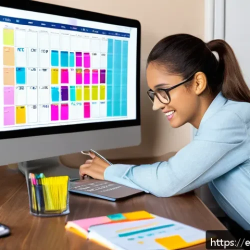 물류정보관리사 시험 준비를 위한 체크리스트 - A focused young adult studying at a modern desk in a cozy, well-lit room with a laptop, digital cale...